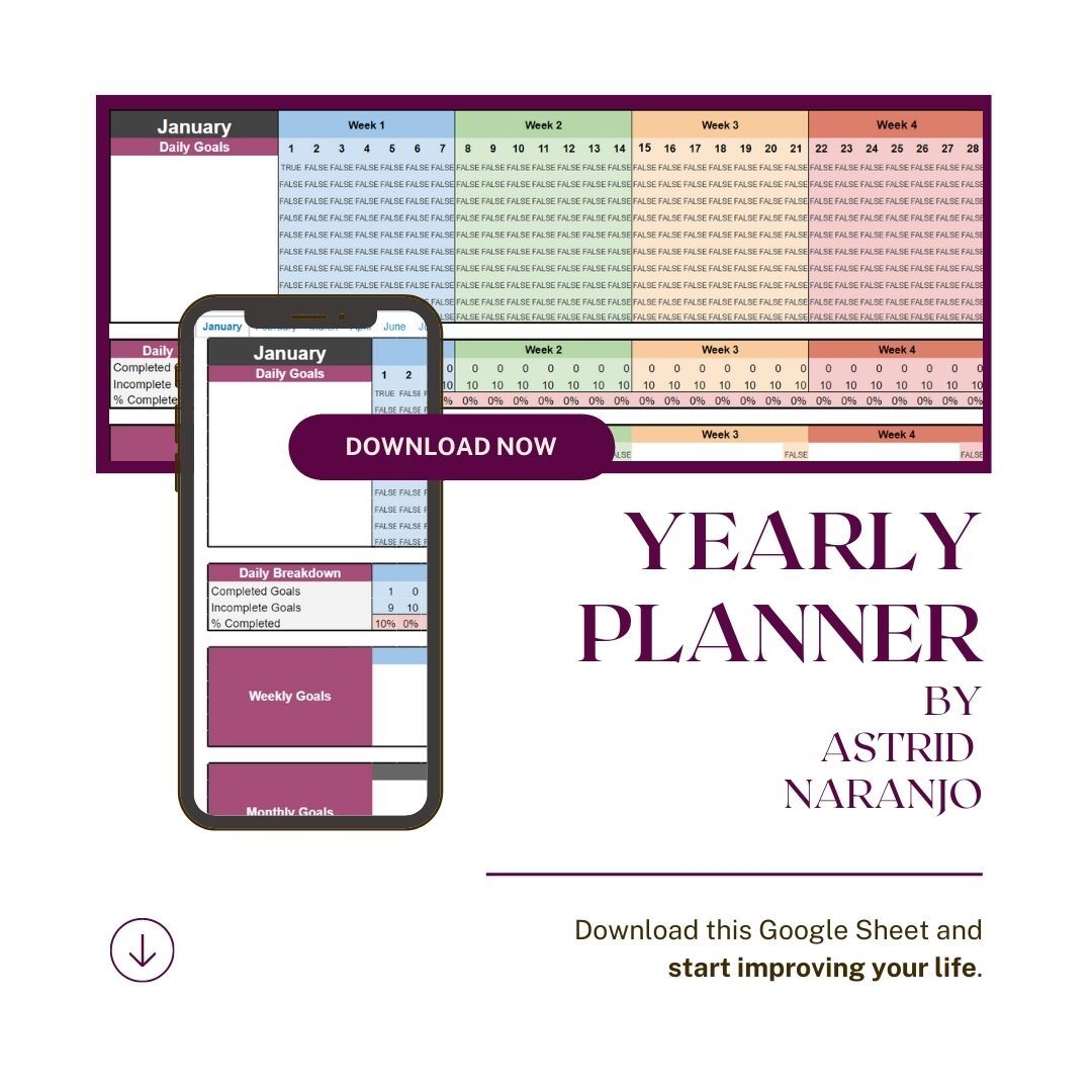 Yearly Planner for consistency